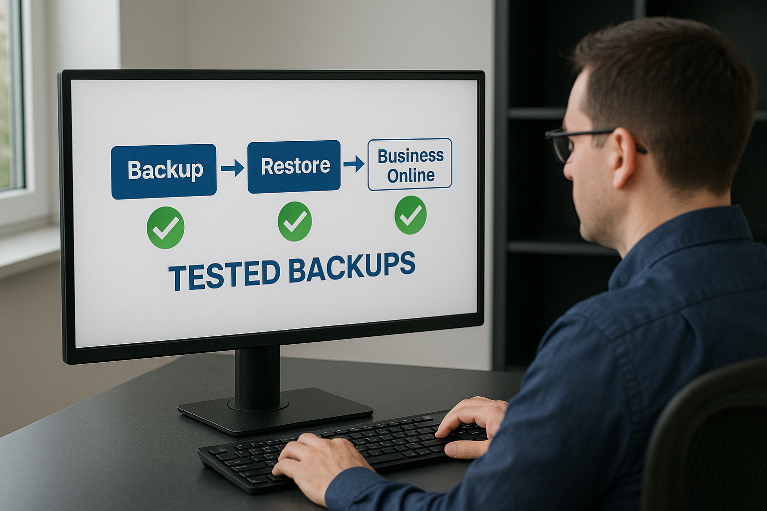 Internet redundancy diagram with primary and backup connections for a CPA firm network