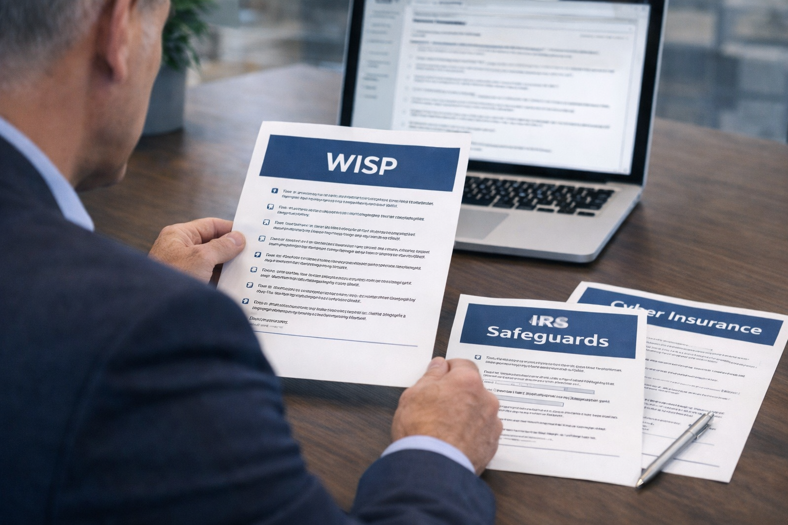 CPA firm aligning cyber insurance with IRS safeguards and compliance documentation