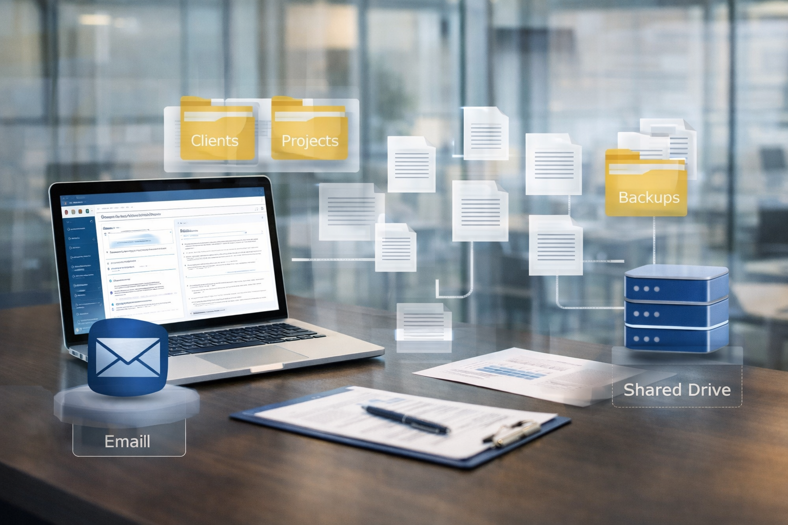 CPA firm data stored across email servers and local files creating security risk