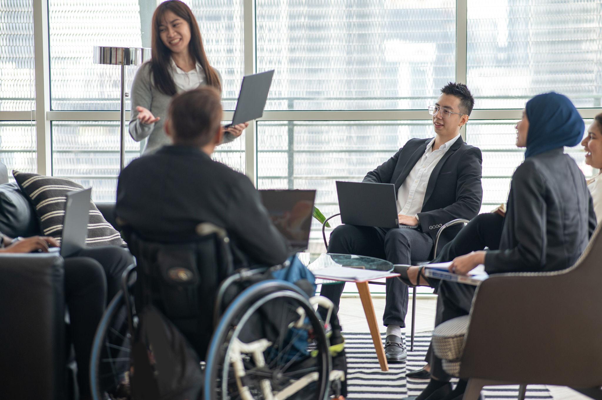 Nonprofit team collaborating confidently in a secure and well-managed technology environment